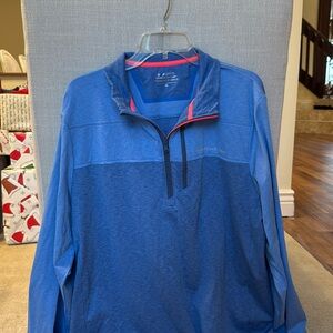 Men’s Vineyard Vines Shep Shirt Quarter Zip Blue Orange Men XL